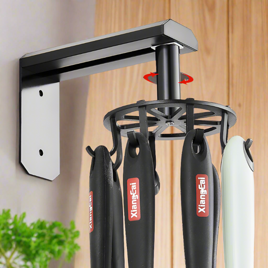 Space Aluminum Kitchen Rotating Hook Rack