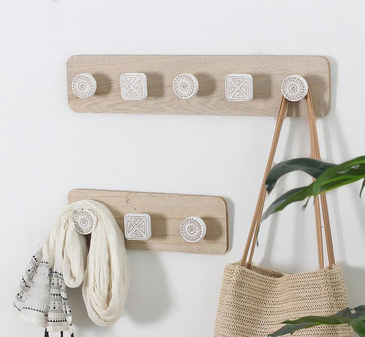 Wooden Coat Hook Rack