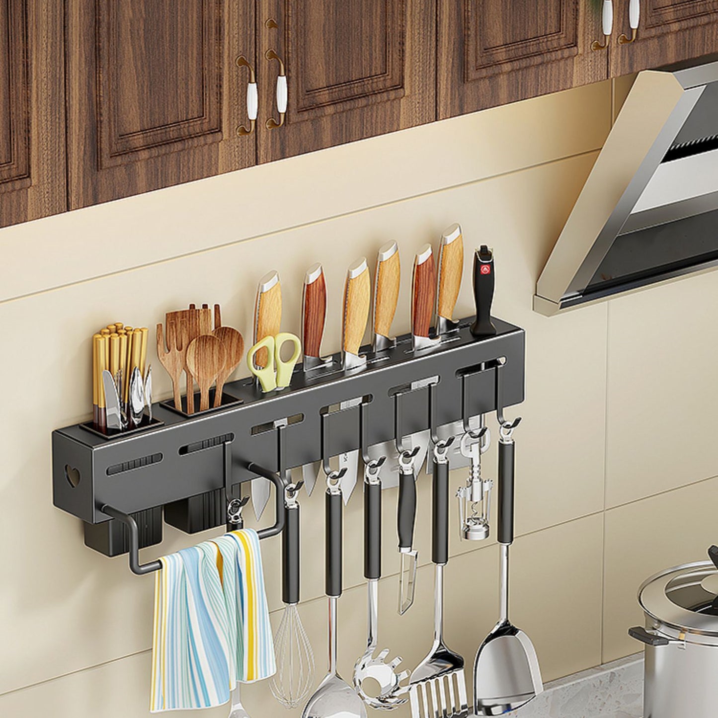 Non Punching Kitchen Hook Wall Mounted Storage Rack