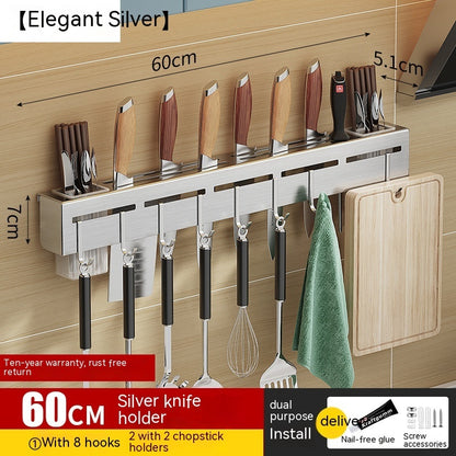 Non Punching Kitchen Hook Wall Mounted Storage Rack