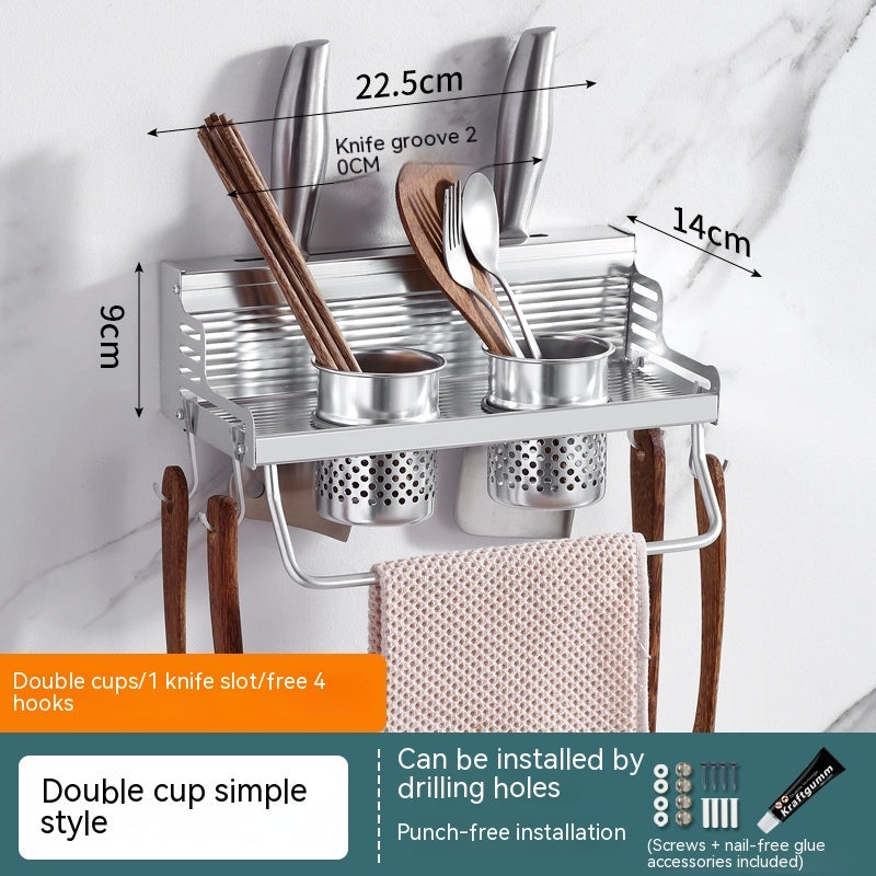 Non Punching Kitchen Hook Wall Mounted Storage Rack