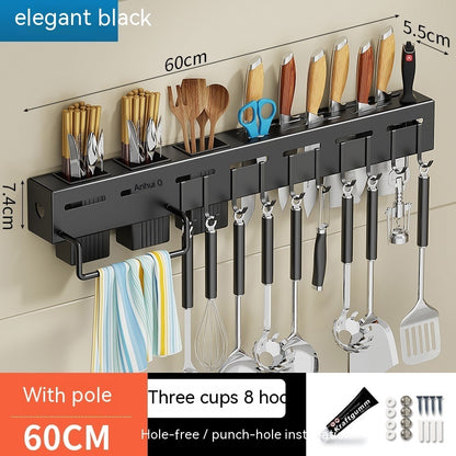 Non Punching Kitchen Hook Wall Mounted Storage Rack