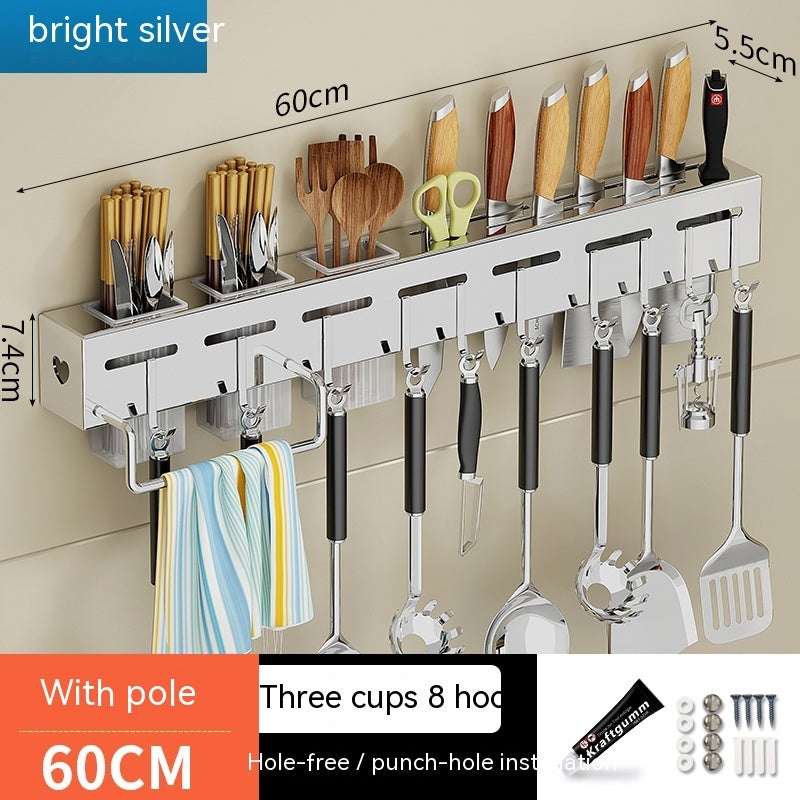 Non Punching Kitchen Hook Wall Mounted Storage Rack